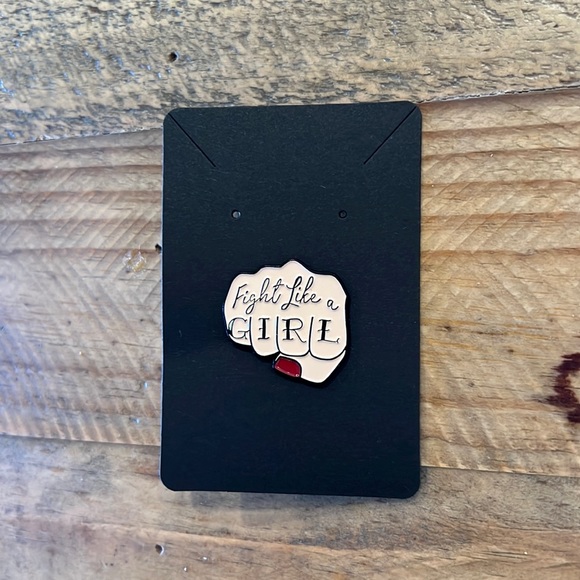 Fight Like A Girl Enamel Pin - Picture 2 of 3